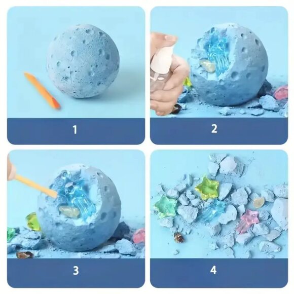 Kids Mini Archaeological Digging Set DIY Crystal and Gemstone Excavation Kit - Picture 4 of 4